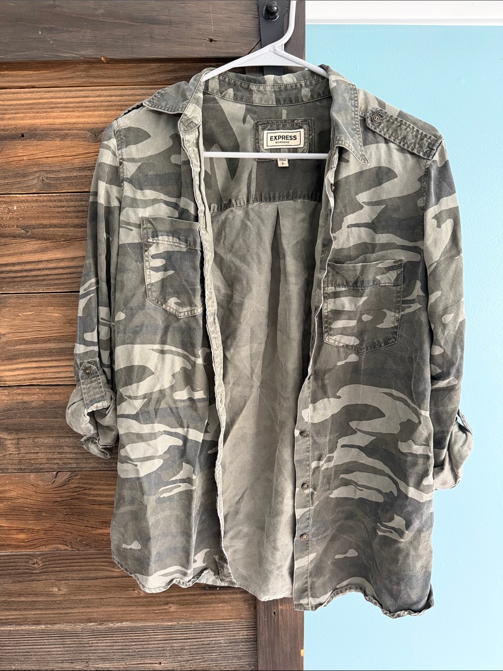 Express Camouflage Field Shirt Jacket - Olive